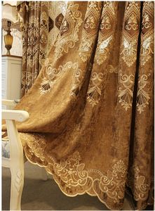 Rideaux occultants européens en chenille lourde <span class=keywords><strong>beige</strong></span>, luxe, brodés, pour <span class=keywords><strong>salon</strong></span>, chambre à coucher - Product Image 4