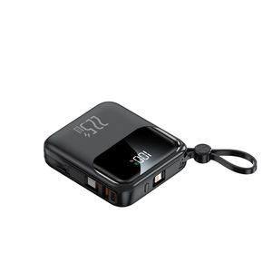 Nouvelle batterie externe portable la <span class=keywords><strong>plus</strong></span> petite de 10 000 mAh avec câbles intégrés, charge rapide, batterie externe avec écran LED pour iPhone et <span class=keywords><strong>Samsung</strong></span> - Product Image 1