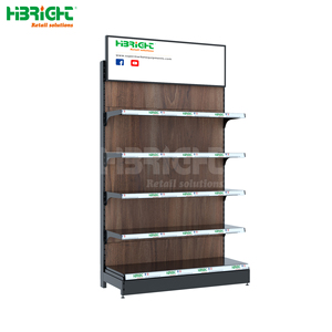 Heavy-Duty Single-Sided <b>Modern</b> Metallic Gondola <b>Shelving</b> Supermarket Shelves Convenience Store Groceries Wall Mount White - Product Image 6