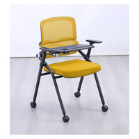 Chaise d'entraînement pliable en maille avec accoudoirs, tableau d'écriture, empilable, pour réunions, salles de classe, bureaux, études, ensemble de bureau, pas de montage requis
