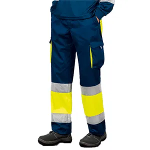 Engineering Uniform Two-Tone Multi-Pocket Hi Vis Cargo Pants Two-Colour Combination Work Wear Trousers