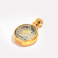 Flacon de parfum en cristal doré arabe 50 ml avec bouchon et compte-gouttes en métal doré