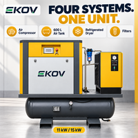 Kompresor Udara Mini Industri Tipe Sekrup Listrik Portabel Kecil 5.5kw 7.5hp 220V Fase Tunggal dengan Sabuk Putar, Bersertifikasi CE