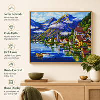 Kit de Peinture Diamant 5D KS Craft Paradise des Vacances, Perles Rondes Spéciales, Art Diamant DIY, Décoration Murale Thème Resort Tropical, Cadeau