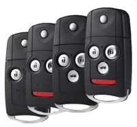 Coque de remplacement de clé de voiture noire à 4 boutons en ABS de haute qualité pour Acura Civic Accord Jazz CRV HRV 2009-2014, étui rabattable