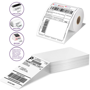 Phomemo Taille 4x6 ''Étiquettes D'expédition FanFold Papier 241BT 246S D520 DYMO 4XL Zebra <span class=keywords><strong>Munbyn</strong></span> pour LOGO Barcode - Product Image 1