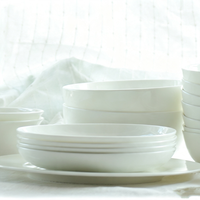 Offre Spéciale – Vaisselle en Porcelaine Fine : Assiettes, Bols et Cuillères à Soupe au Design Minimaliste Moderne – Vente en Gros