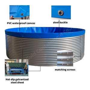 Tanque <span class=keywords><strong>de</strong></span> Agua <span class=keywords><strong>de</strong></span> Acero Galvanizado Corrugado para Huertos, <span class=keywords><strong>Cisterna</strong></span> <span class=keywords><strong>de</strong></span> <span class=keywords><strong>Riego</strong></span> Agrícola Resistente a los Rayos UV con Revestimiento <span class=keywords><strong>de</strong></span> PVC Anti-Algas - Product Image 2