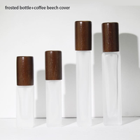 Flacon en verre carré de 3ml 5ml 8ml 10ml 15ml 20ml 30ml avec pulvérisateur de brume Flacon vaporisateur de parfum en verre vide avec bouchon en bois