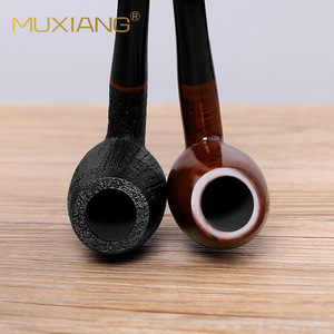 Muxiang Freestyle Briarwood Pipe 9mm Carbon Filter Handmade Solid Wood Tobacco Pipe - Product Image 4
