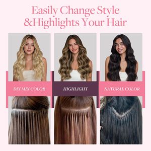Extensioni per capelli umani Strands Microlink 100% naturali con microperline a filo per aggiungere volume - Product Image 6