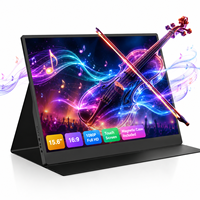 Écran portable OEM personnalisé tactile IPS FHD 1080P avec étui magnétique double Type-C, fin et portable, pour jeux et travail, 15,6 pouces, pour ordinateur portable