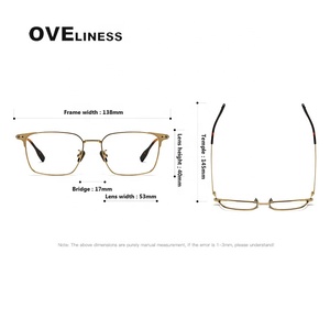 Montura de gafas ópticas de titanio puro para hombre, montura de gafas graduadas ópticas completas para miopía cuadrada para hombre, gafas nuevas 2024 - Product Image 6