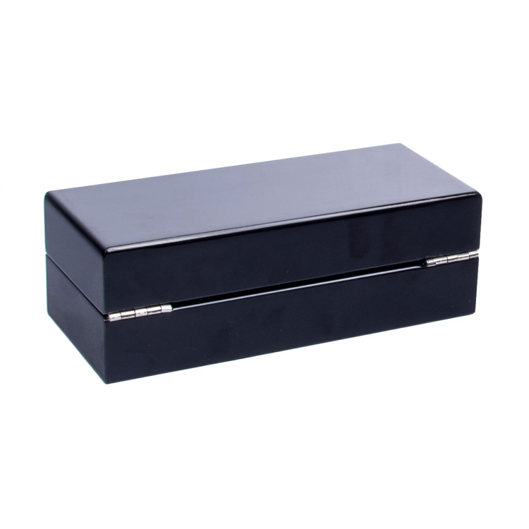 caixa de madeira caixa de madeira personalizada preto preto brilhante caixa de caneta lacada caixa de madeira caixa de madeira fábrica personalizada 