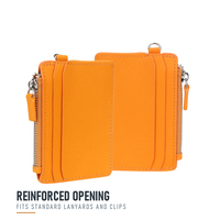 Porte-badge en cuir PU personnalisé avec logo, vente en gros, avec cordon pour le personnel de bureau et scolaire