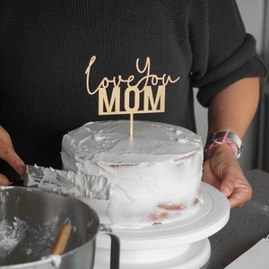 ที่เสียบเค้กไม้ลายน้ำผึ้งและรสหวาน ขอบคุณแม่ อะคริลิค ของตกแต่งเค้กวันแม่ - Product Image 2