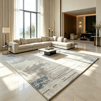 Tapis décoratif sur mesure en nylon à poils fins de 9 mm, motif abstrait, antidérapant, avec dos en grille gaufrée, résistant aux taches, pour salon et chambre à coucher