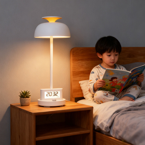 Nueva Lámpara de Escritorio LED Portátil con Reloj, Lámpara de Escritorio Recargable con Reloj Despertador, Luz Nocturna para Dormir, Temporizador y Función de Repetición - Product Image 3