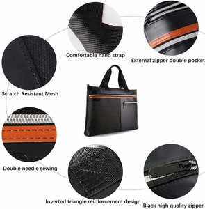 CUSTOM Men's Fireproof Briefcase Portable Handle Large Capacity File Document Bag Two-Layer Zippers Patterned <b>Folder</b> Filing - Product Image 2