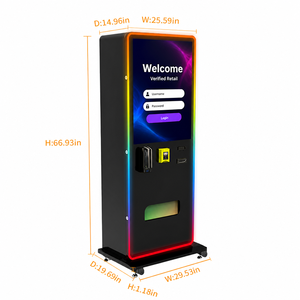 Distributeur automatique mural Zhongda de 32 pouces avec roulettes, acceptant les paiements en espèces et par carte de crédit, compatible SDK, conforme ADA - Product Image 2
