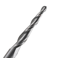 HOZLY Fraise à double dent conique à bout sphérique en acier au tungstène HRC55 pour gravure en relief CNC / Fraiseuse pour bois dur