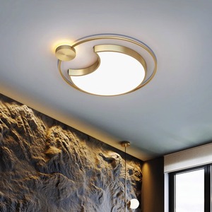 Lámpara de Techo LED de Estilo Nórdico, Totalmente en Cobre, Ultrafina, de Lujo, para Dormitorio/Estudio, con Atenuación Creativa y Protección Ocular - Product Image 4