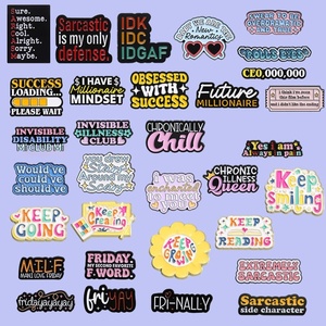 Nouvelle broche inspirante et amusante en forme de dessin animé avec <span class=keywords><strong>phrase</strong></span> anglaise peinte, badge créatif personnalisé en forme de lettre, épingle de revers en métal - Product Image 3