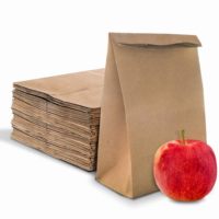 Sacs en papier kraft de haute qualité, petits, bruns, pour l'emballage de pain et de produits alimentaires, à fond plat, avec votre propre logo