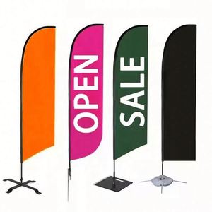 Drapeau publicitaire rectangulaire en fibre, forme goutte d'eau, pour extérieur, personnalisé, imperméable, avec impression par sublimation - Product Image 4