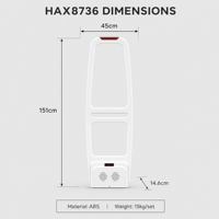 Système de sécurité EAS HAX8736WD AM 58KHz, système antivol avec télécommande, antenne double AM ABS, système de portail/cadre pour magasin