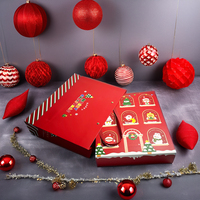 Calendrier de l'Avent Personnalisé pour les Fêtes de Fin d'Année, Boîte Cadeau en Papier UV avec Sérigraphie et Marquage à Chaud de Votre Logo