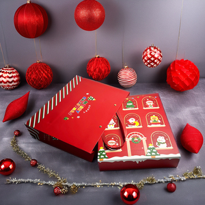 Tùy Chỉnh Giáng Sinh Xmas Kỳ Nghỉ Đếm Ngược Advent Lịch UV Giấy Hộp Quà Tặng Màn Hình Lụa In Ấn Với Logo Của Bạn Lá - Product Image 4