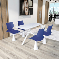 Cafétéria scolaire Table à manger contemporaine Chaise Combinaison Mobilier de restaurant Usage commercial 4 personnes Dessus en faux marbre