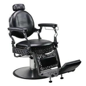 Dronde — chaise rétro pour coiffeur, noir, équipement pour salon de coiffure, salon de coiffure, équipement pour barbier