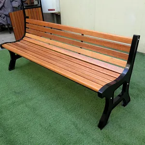 Bangku sekolah teras kayu kustom pabrik furnitur aluminium bangku plastik bangku taman kayu luar ruangan