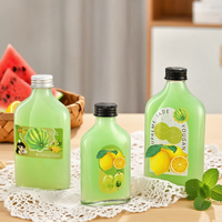Bouteille en verre transparente de 50 ml pour thé au lait, sérigraphiée, avec bouchon à vis et diffuseur à roseaux, pour emballage de jus/boissons