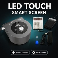 Perceuse à ongles électrique sans fil silencieuse de qualité professionnelle 45000 tr/min avec double écran LCD et contrôle de vitesse de précision