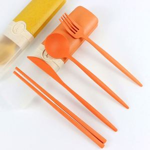 Juego de Cubiertos Ecológicos de Paja de Trigo, Cuchara, Tenedor y Cuchillo, para Viajes y Campamentos - Product Image 3
