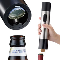 Nouveau design, ouvre-bouteille automatique 2-en-1 pour vin et bière avec coupe-capsule électrique rechargeable par USB (plastique)