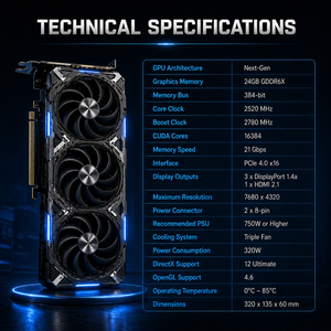 Tarjeta Gráfica para Juegos de Alta Gama <span class=keywords><strong>RX</strong></span> <span class=keywords><strong>6950XT</strong></span> de 16GB 256Bit DDR3 No-LHR Usada, PCI Express con Ventilador, DVI VGA para Escritorio - Product Image 6