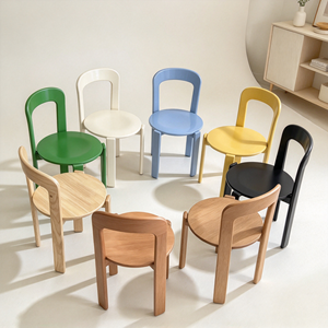 Silla de Comedor de Madera de Color Sólido, Estilo Nórdico Moderno, Modelo Y01 - Product Image 4