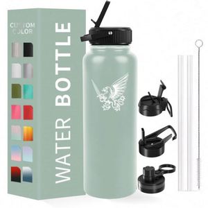 Botella de Agua Deportiva de Acero Inoxidable con Aislamiento de Doble Pared, 32 oz, para Bebidas Frías y Calientes, con Tapa, para Viaje - Product Image 2