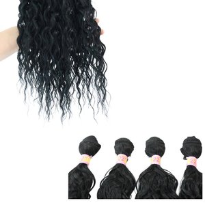 Wig rambut sintetis klasik bundar bulu halus wig rambut sintetis wig sintetis serat tahan panas alami - Product Image 5