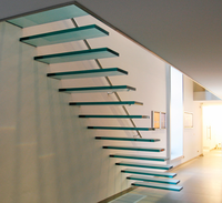 Escalier flottant intérieur personnalisé à faire soi-même avec marches en bois/verre, installation pratique pour appartement, directement du fournisseur