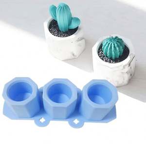 Molde de Silicona para Macetas de Flores, Estilo Americano, con 3 Orificios Redondos, Geométricos y Poligonales, para Cactus, Hogar y Jardín, I-0010 - Product Image 4
