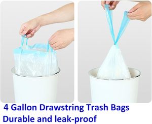 Bolsas de Basura con Cordón de PE Sin Lágrimas, Sin Perfume y Reciclables/Desechables, Personalizables con Marca e Impresión para Uso en Baño y Cocina - Product Image 3