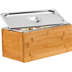 Compost Bin Kitchen with Stainless Steel Counter , As Indoor Compost bin Countertop Compost Bin with Lid and Bamboo Box