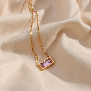 Inspire jewelry-collar de Aguamarina chapado en oro de 18k para mujer, joyería no empañada, signo del zodiaco bonito y delicado, regalo de nacimiento - Product Image 2