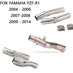 Pot d'échappement Slip-on pour Yamaha <span class=keywords><strong>YZF</strong></span>-R1 2004 2005 2006 2007 2008 2009 2010 <span class=keywords><strong>2011</strong></span> 2012 2013 2014, avec tube de liaison intermédiaire pour moto - Product Image 4