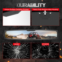 Miroir intérieur de voiture en aluminium durable de 16 pouces, clair ou anti-éblouissement bleu, pour Polaris Ranger Yamaha Rhino Can Am X3